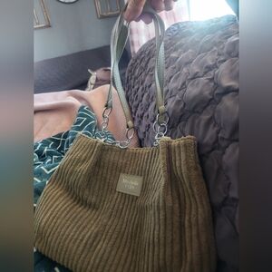 Meiduola Olive Green Courderoy  Women's Tote Bag